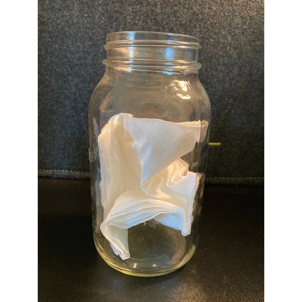 Vintage Mason Clear Glass Quart Canning‎ Jar Embossed Logo Regular Mouth 7 Inch